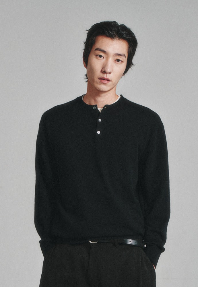Art if acts - Henley Sweater (Black) product image 1 | TRAB K-Fashion Australia