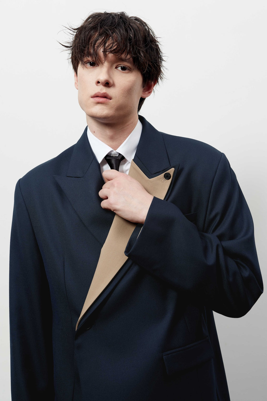 Stu - Layered Lapel Blazer (Navy) product image 14 | TRAB K-Fashion Australia