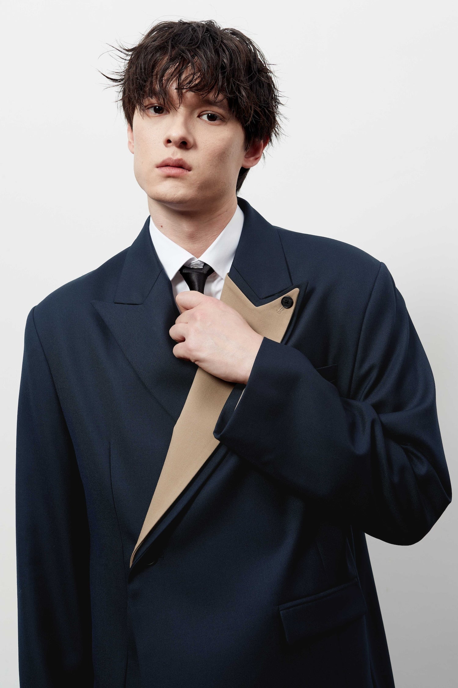 Stu - Layered Lapel Blazer (Navy) product image 14 | TRAB K-Fashion Australia