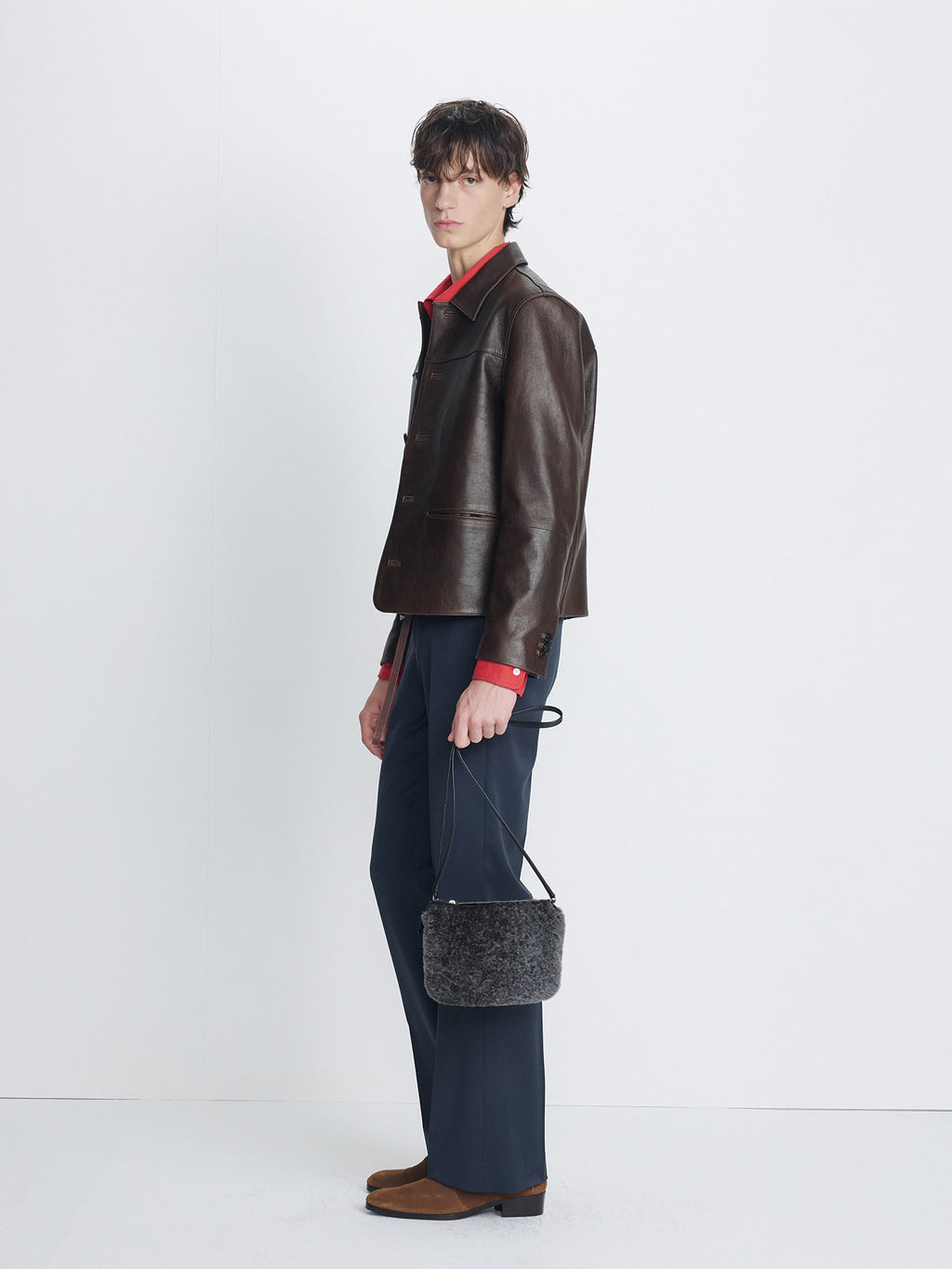 Tonywack - Vegetable Lamb Leather Chore Jacket (Faded Brown) product image 1 | TRAB K-Fashion Australia