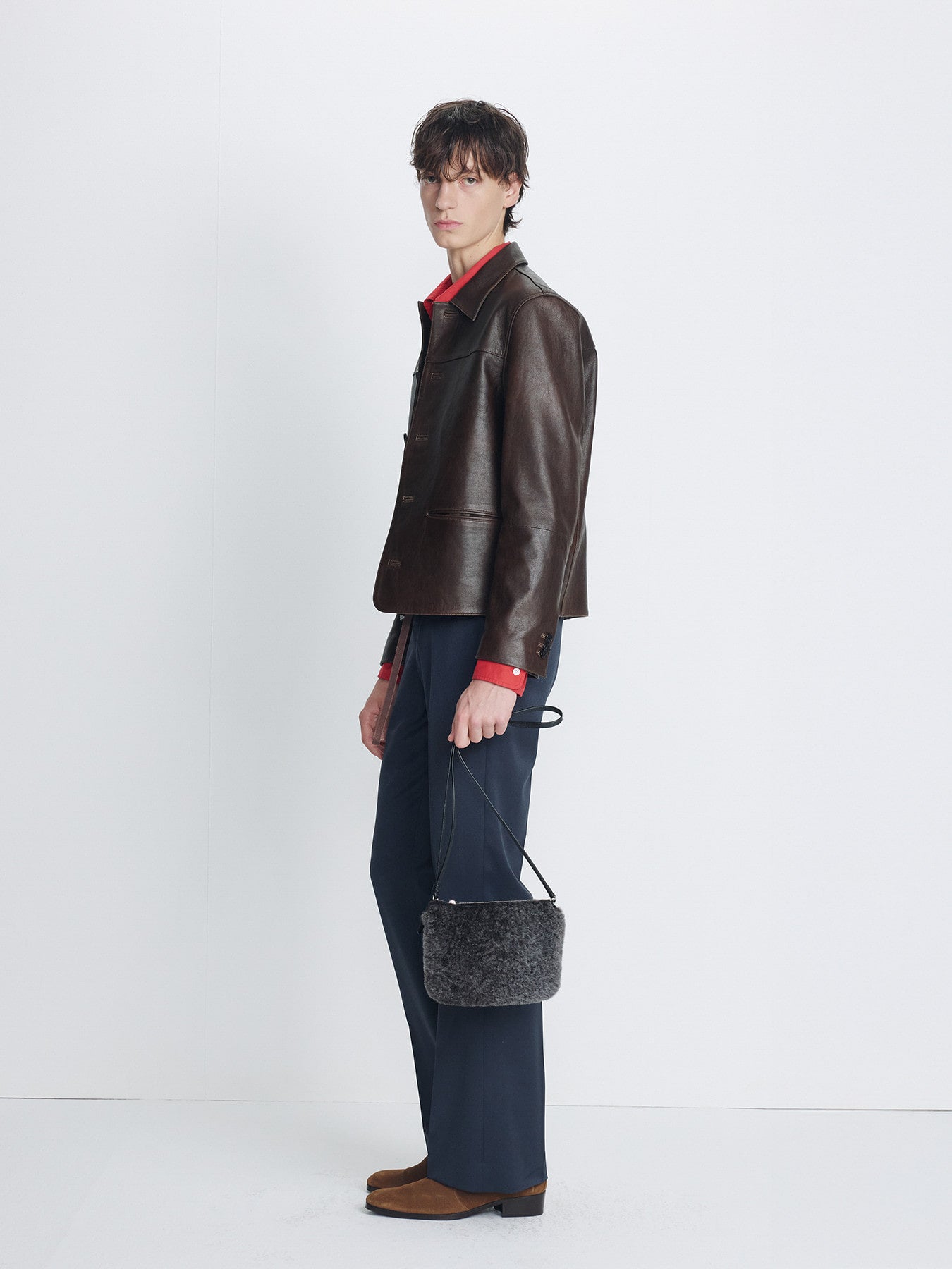 Tonywack - Vegetable Lamb Leather Chore Jacket (Faded Brown) product image 1 | TRAB K-Fashion Australia