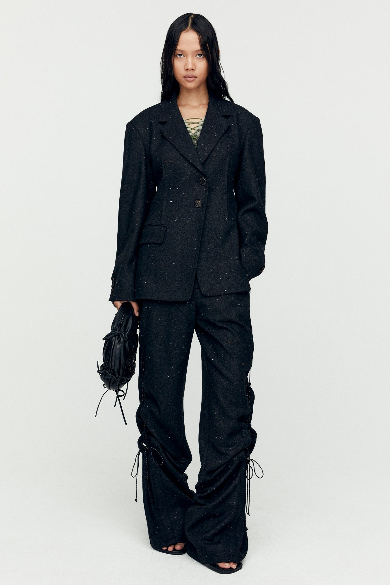 Andersson Bell - Nep Wool Cut-Out Harness Jacket (Black) product image 5 | TRAB K-Fashion Australia