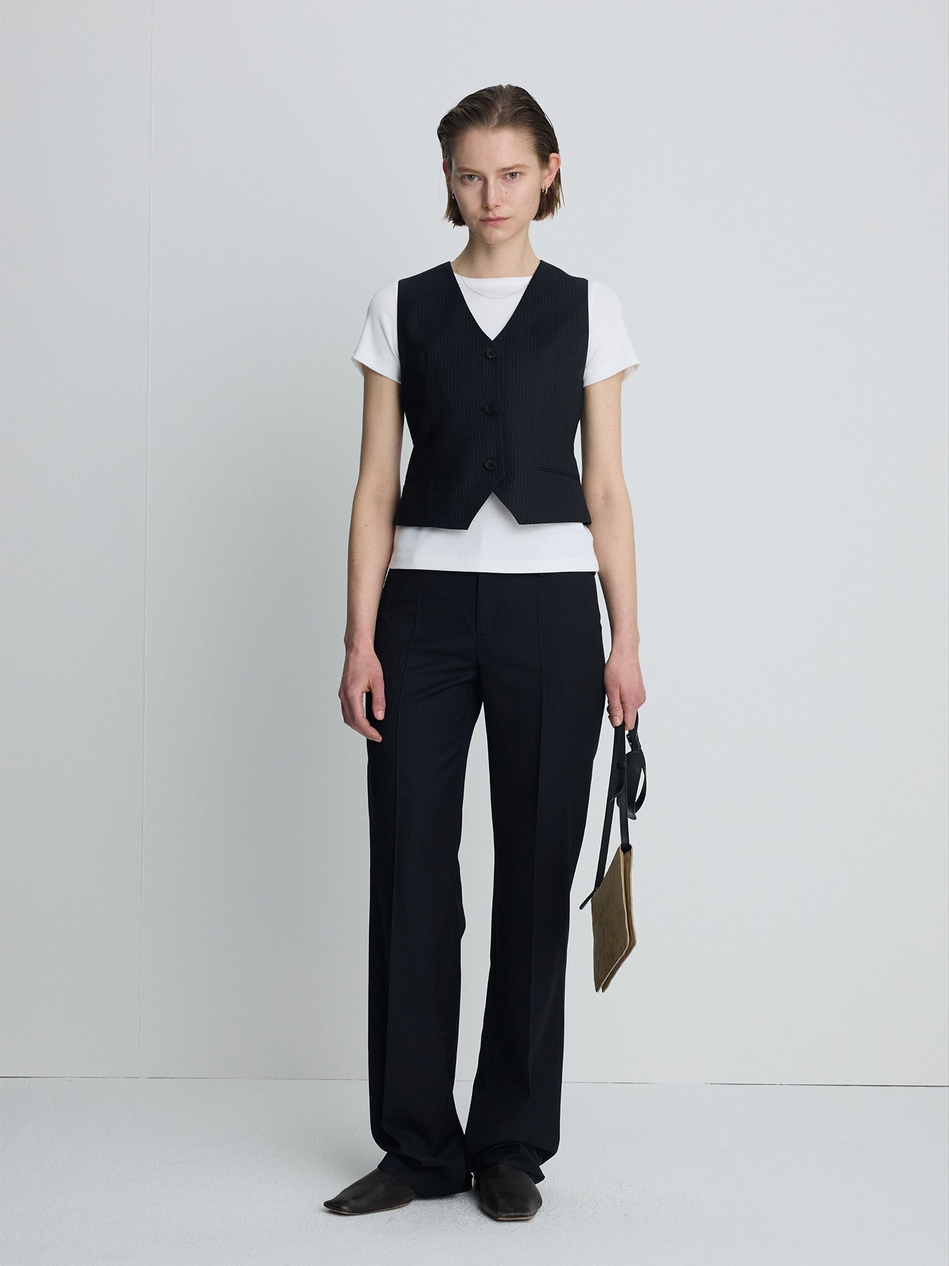 Tonywack - Wool Tailored Vest (Navy Pinstripe) product image 1 | TRAB K-Fashion Australia