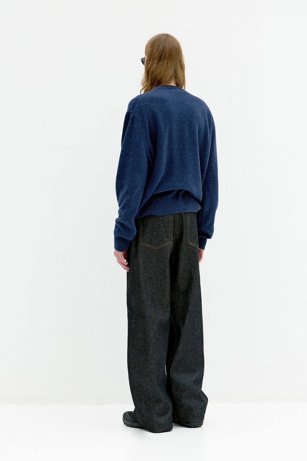 Coor - Wool V-Neck Sweater (Melange Blue) product image 4 | TRAB K-Fashion Australia