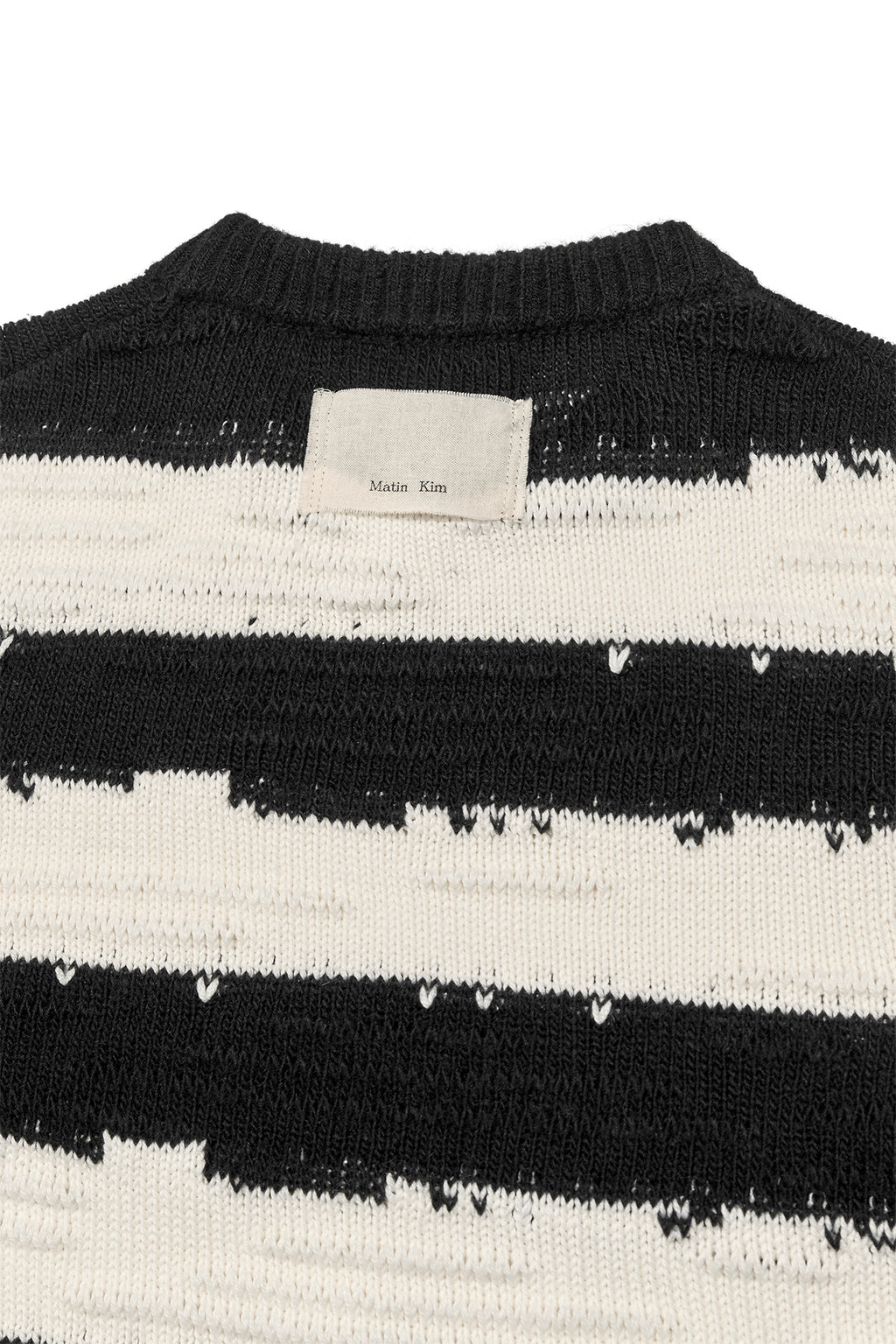 Matin Kim - Stripe Vintage Loose Pullover (Black) product image 5 | TRAB K-Fashion Australia