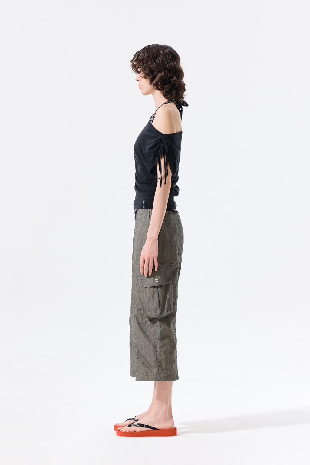Matin Kim - Draped Asymmetric Sleeveless Top (Black) product image 6 | TRAB K-Fashion Australia