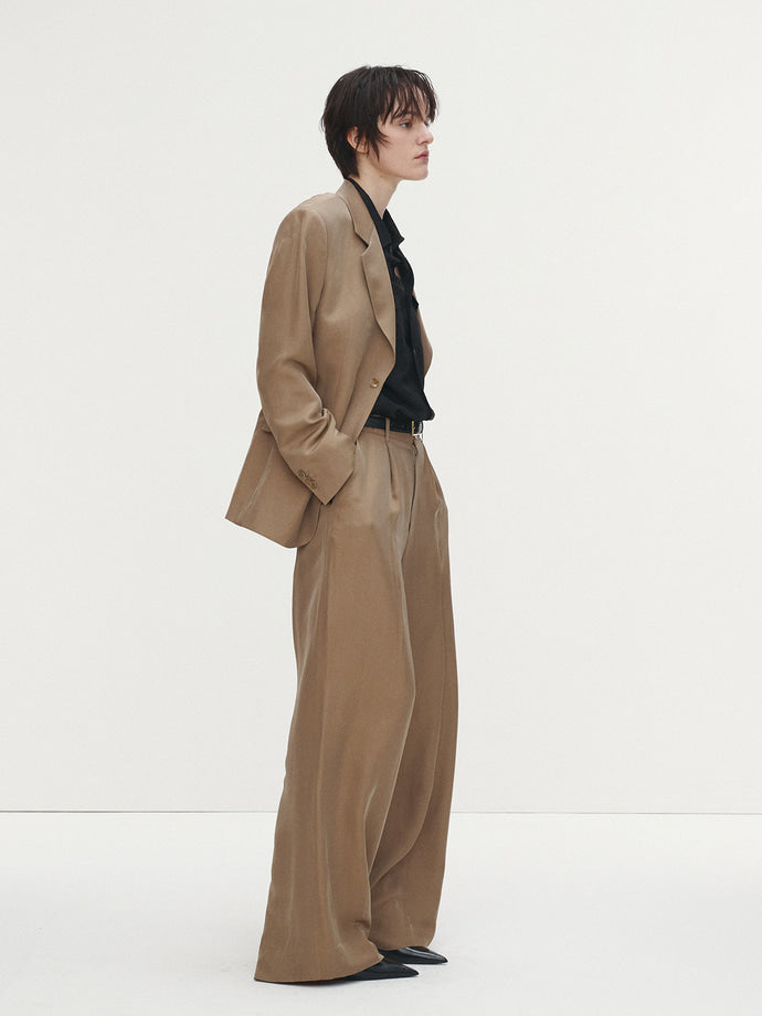 Tonywack - Silk Viscose Two Button Single Jacket (Beige) product image 3 | TRAB K-Fashion Australia