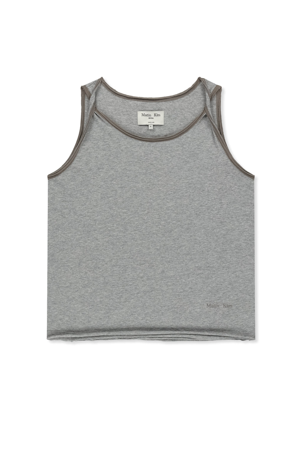 Matin Kim - Twist Shoulder Sleeveless Top (Grey) product image 1 | TRAB K-Fashion Australia