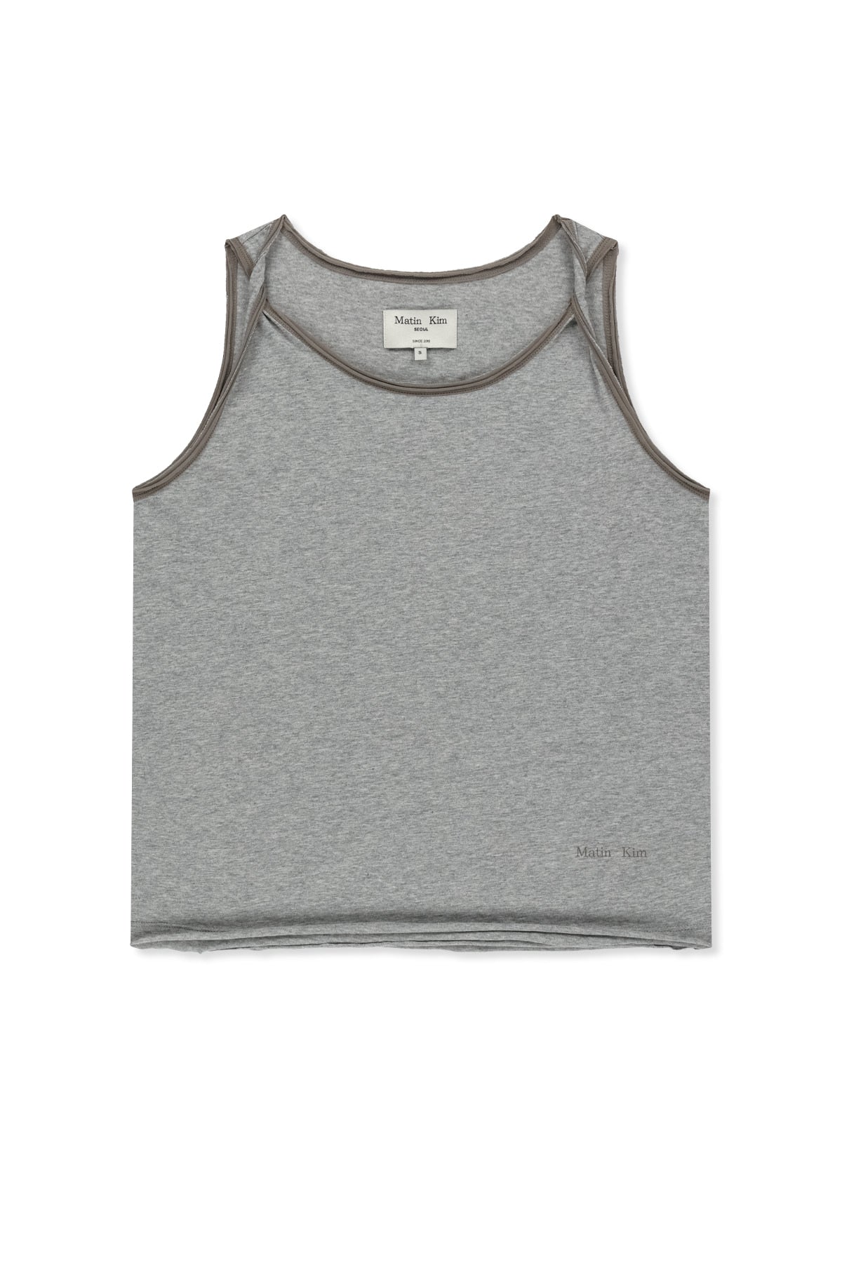 Matin Kim - Twist Shoulder Sleeveless Top (Grey) product image 1 | TRAB K-Fashion Australia