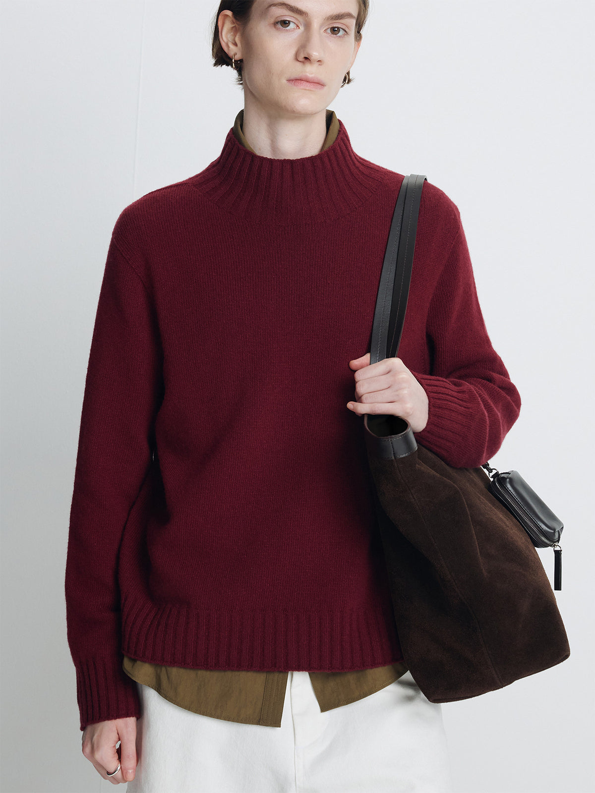 Tonywack - Wool Blend Oversiezed Turtleneck (Burgundy) product image 5 | TRAB K-Fashion Australia