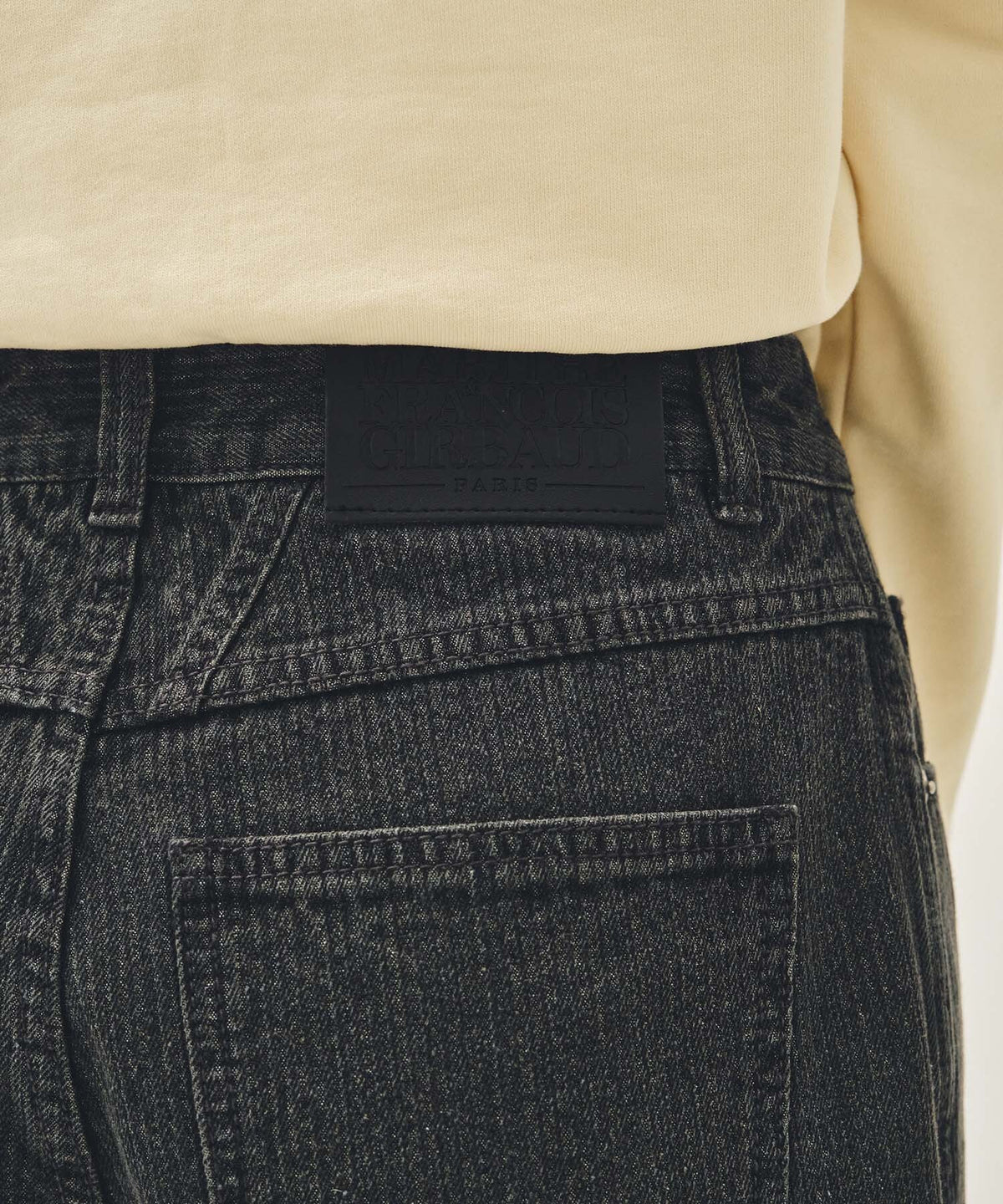 Marithe & Francois Girbaud - High Straight Stripe Denim Pants (Black) product image 2 | TRAB K-Fashion Australia