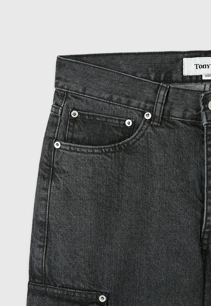 Tonywack - Relaxed Cut Denim Cargo Jeans (Faded Black) product image 11 | TRAB K-Fashion Australia