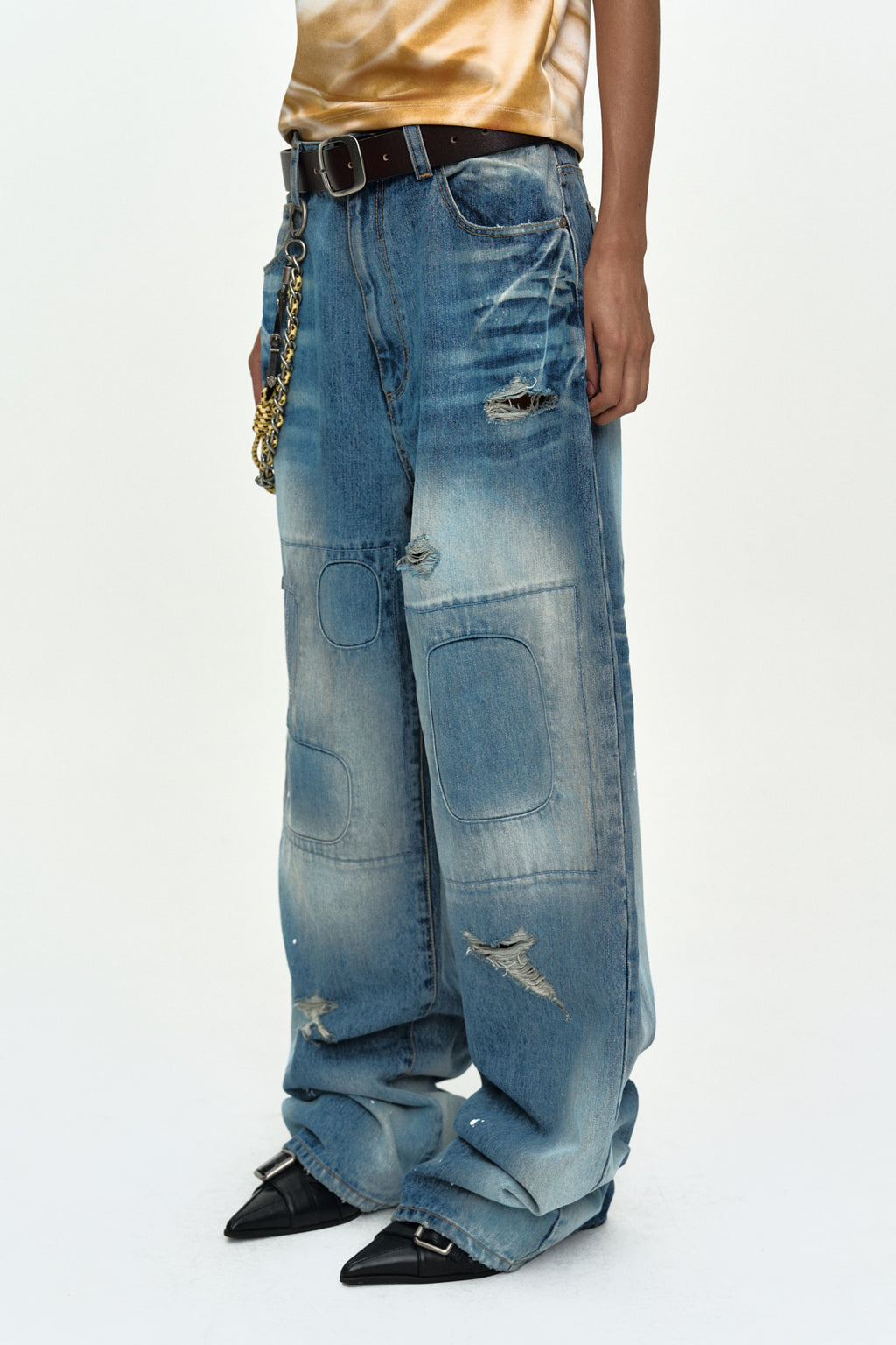 Andersson Bell - Repair Loose-Fit Jeans (Blue) product image 5 | TRAB K-Fashion Australia