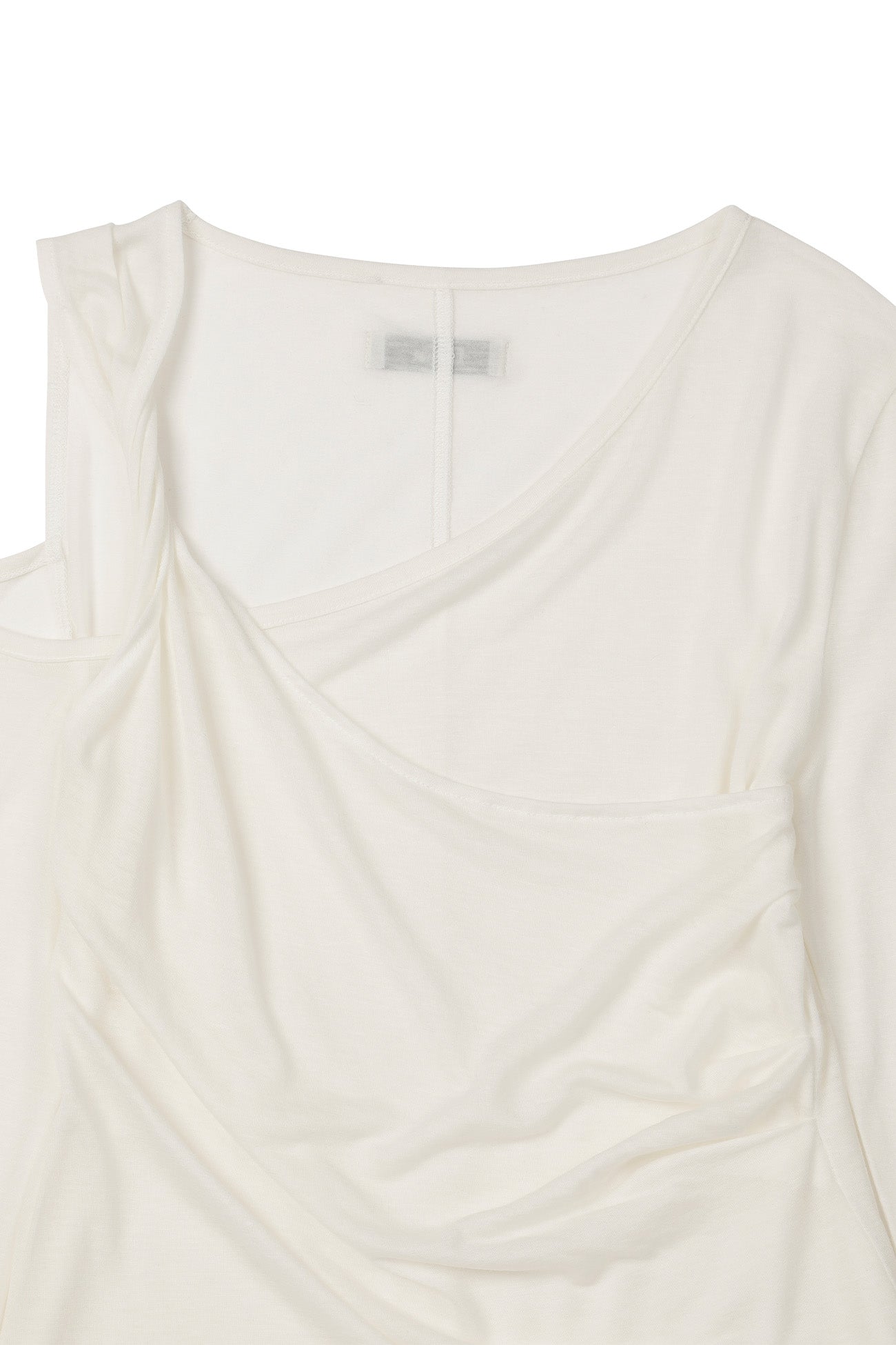 Deinet - One Shoulder Draped Asymmetric Top (White) product image 12 | TRAB K-Fashion Australia