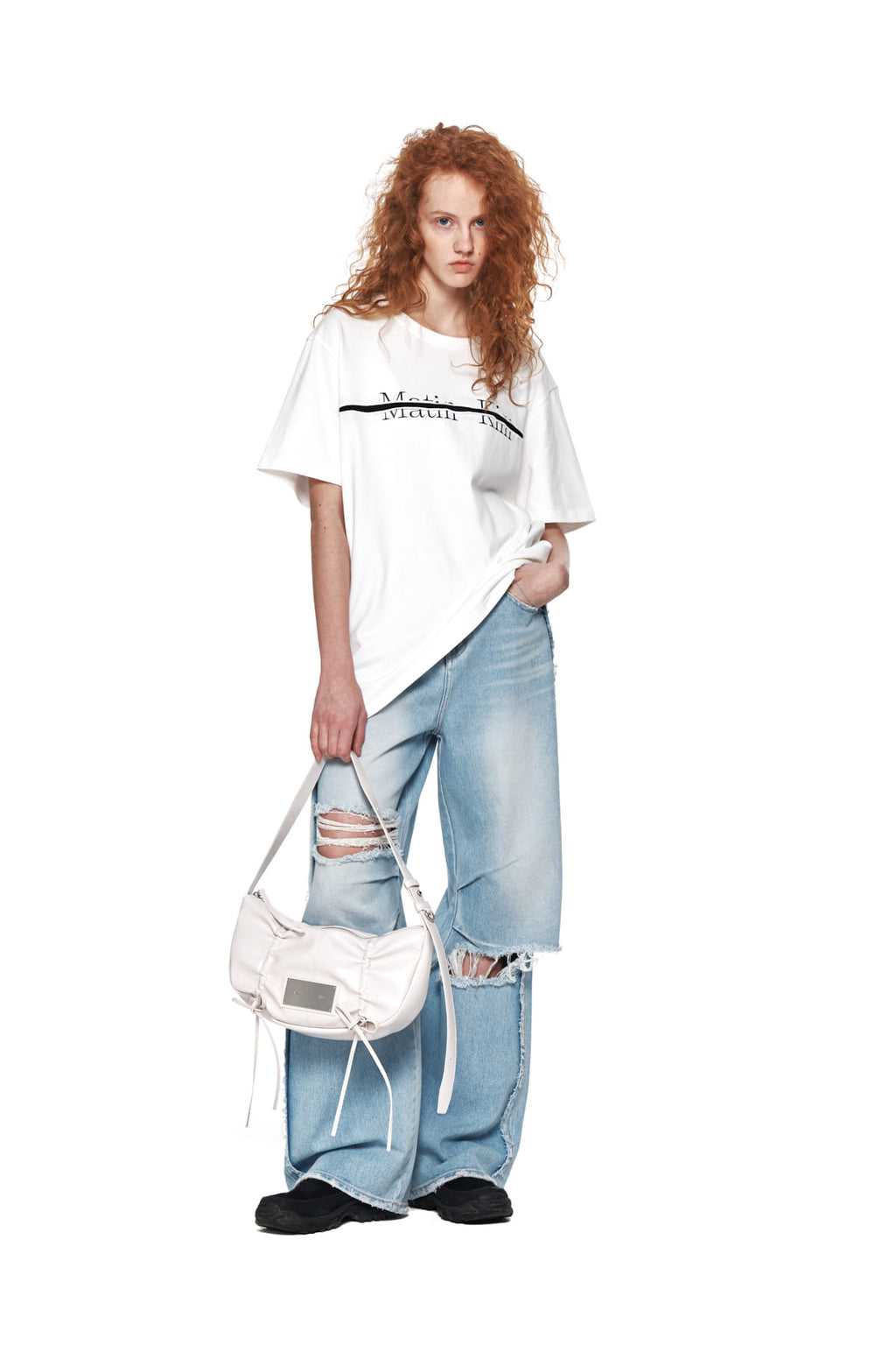 Matin Kim - Logo Cutted Layered Top (White) product image 9 | TRAB K-Fashion Australia