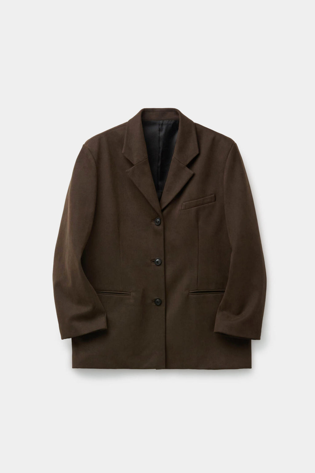 Coor - Fake Suede 3-Button Blazer (Dark Brown) product image 1 | TRAB K-Fashion Australia