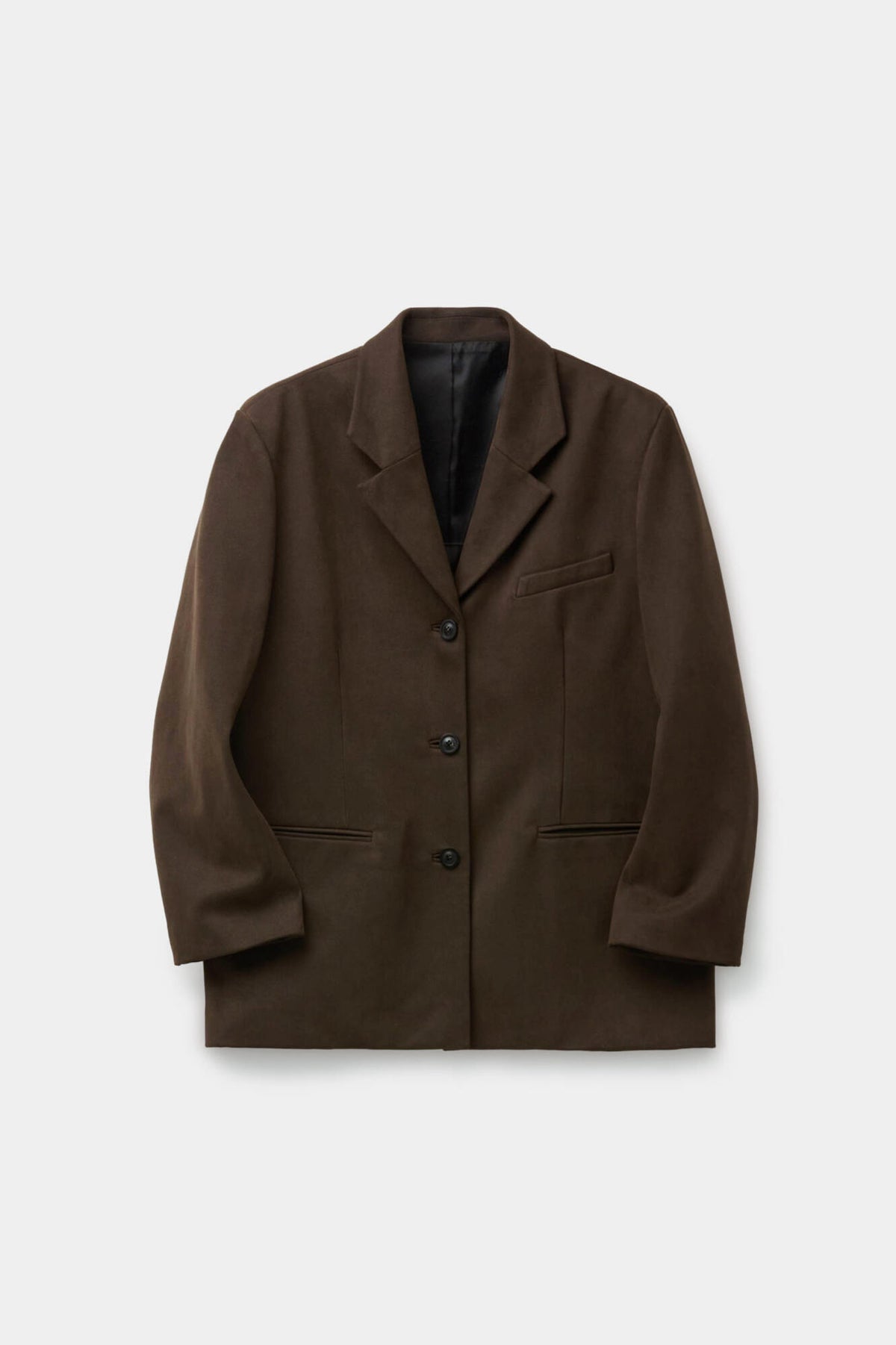 Coor - Fake Suede 3-Button Blazer (Dark Brown) product image 1 | TRAB K-Fashion Australia