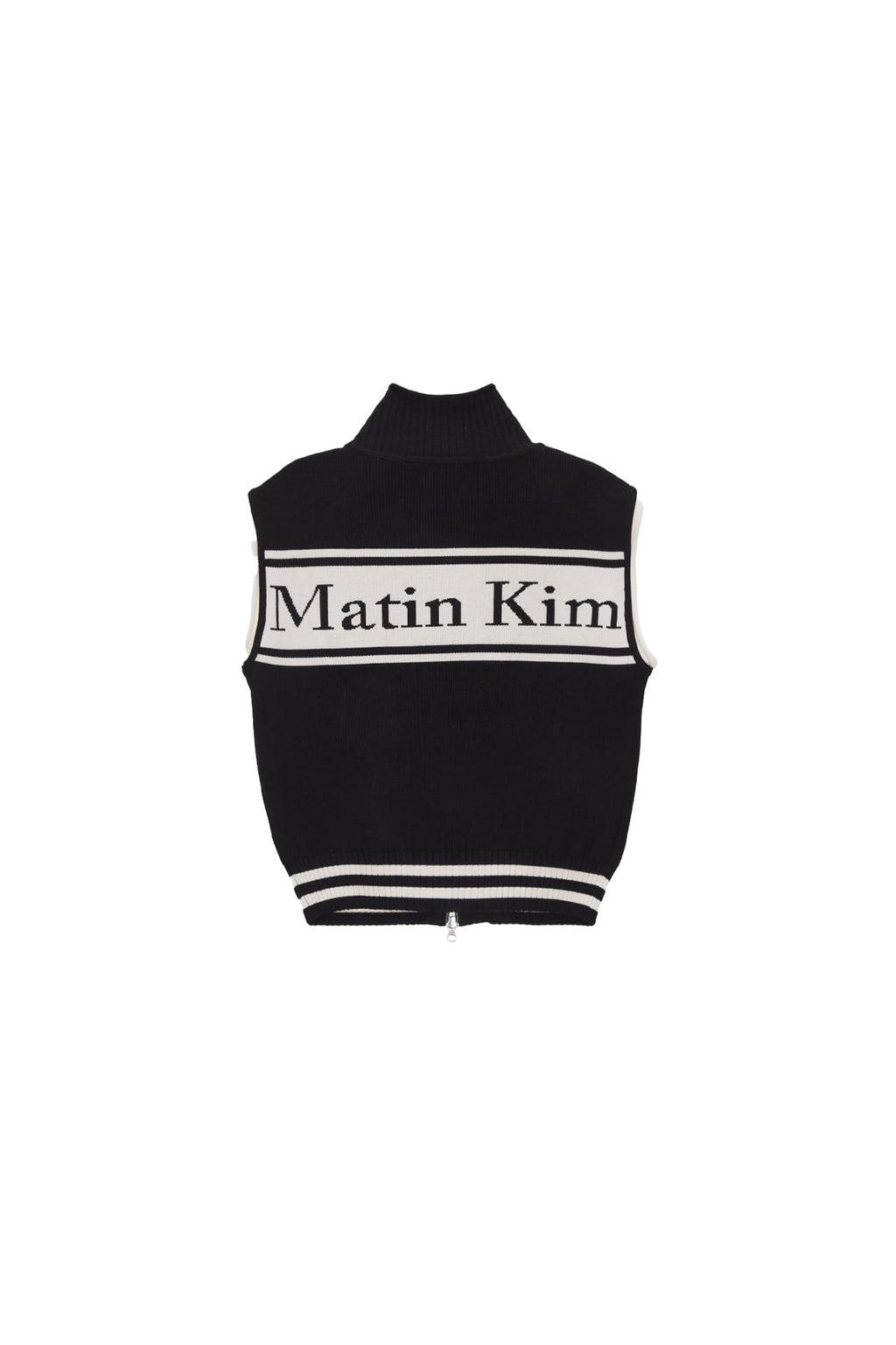 Matin Kim - Spell Point Stripe Knit Vest (Black) product image 1 | TRAB K-Fashion Australia