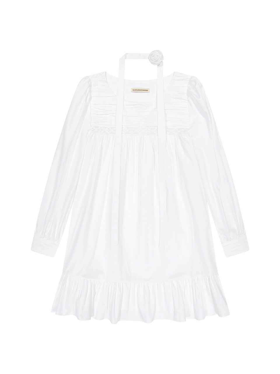 Margarin Fingers - Rosy Scarf One-Piece (White) product image 2 | TRAB K-Fashion Australia