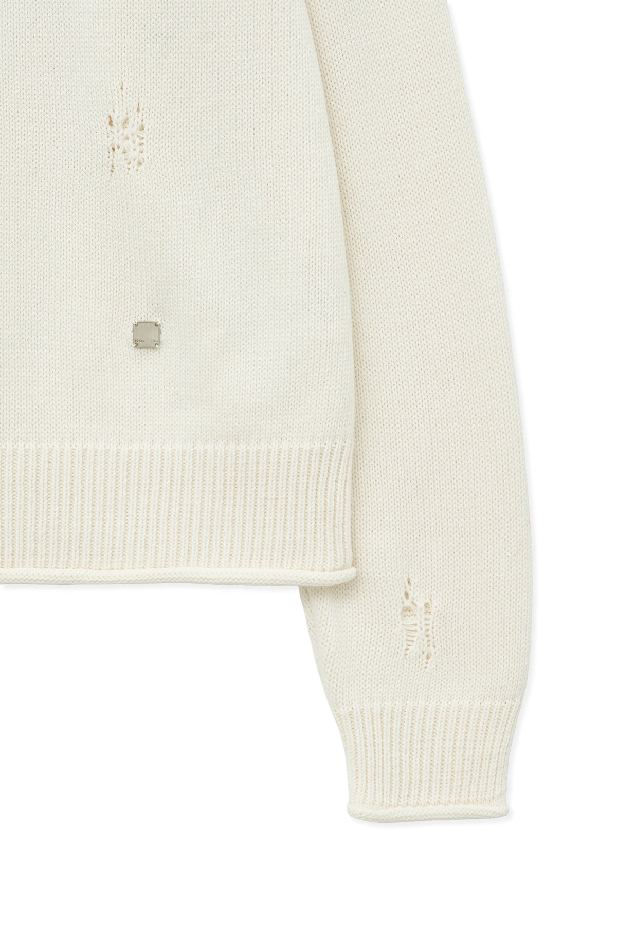 Matin Kim - Two Way Off Shoulder Damage Pullover (Ivory) product image 4 | TRAB K-Fashion Australia