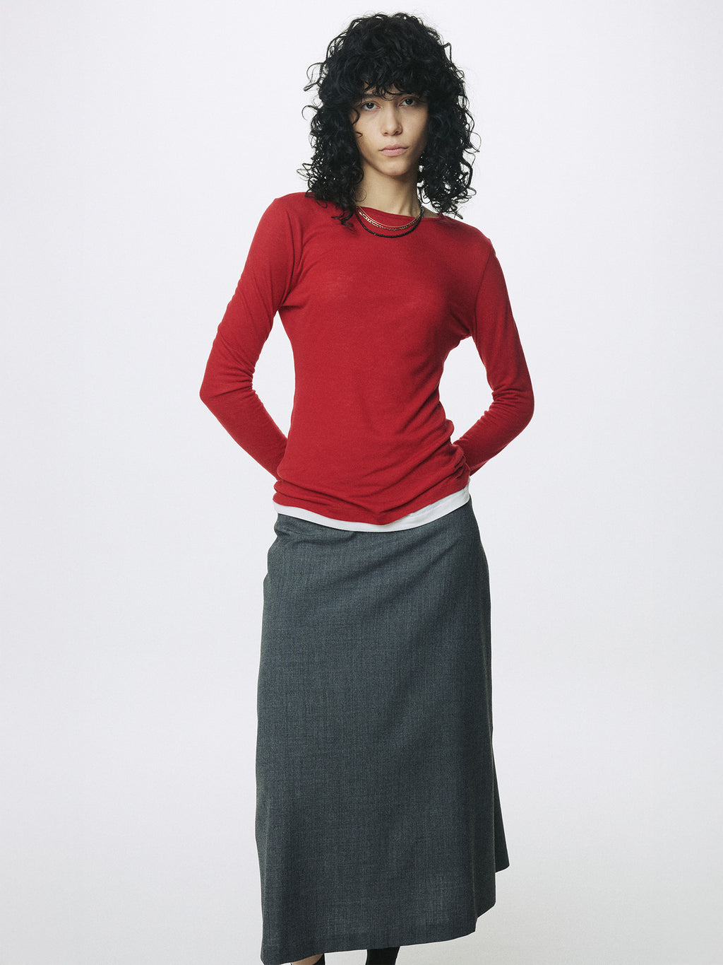 Tonywack - Wool Midi Skirt (Grey) product image 2 | TRAB K-Fashion Australia