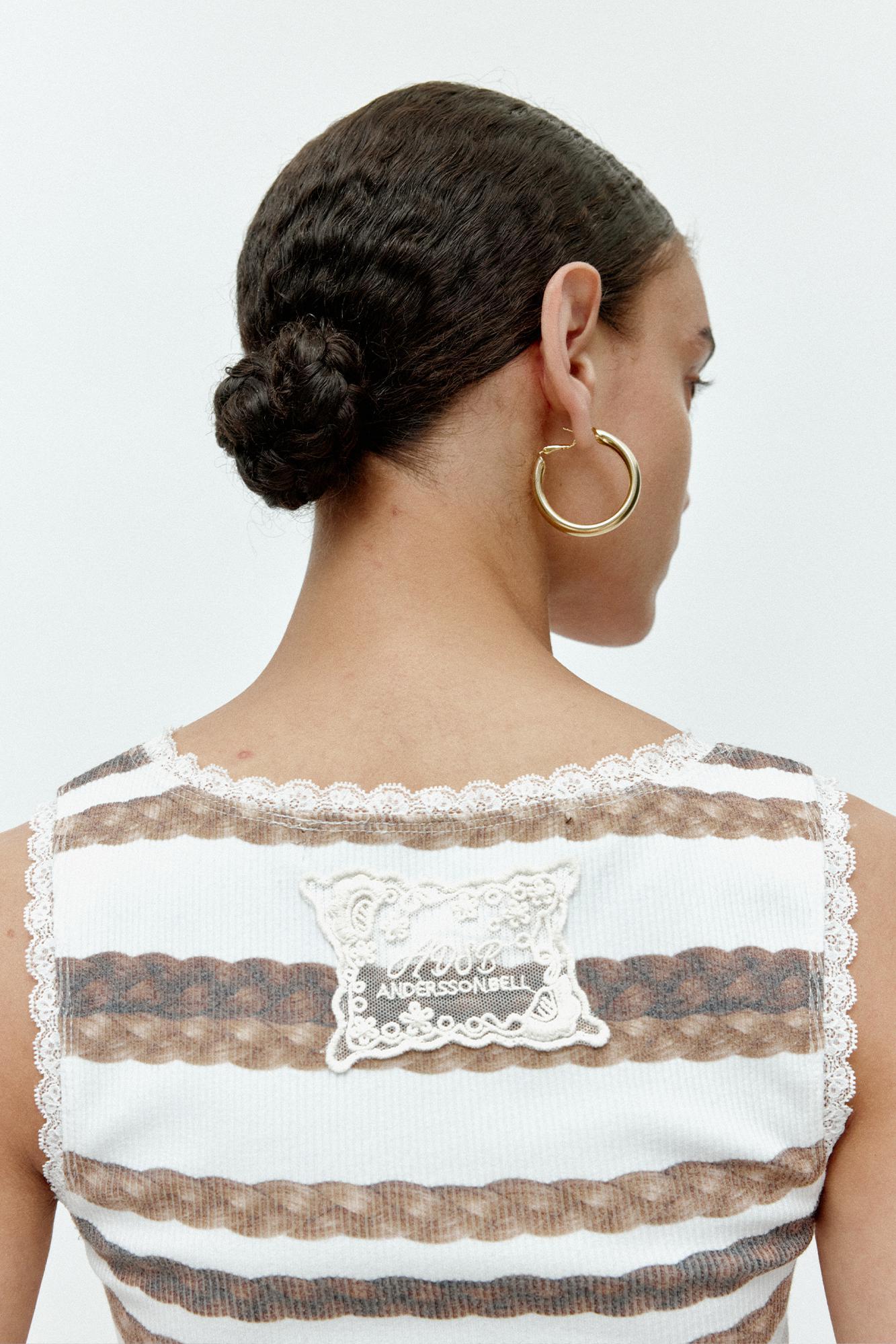 Andersson Bell - Hair Braid Stripe Tank Top (White) product image 4 | TRAB K-Fashion Australia