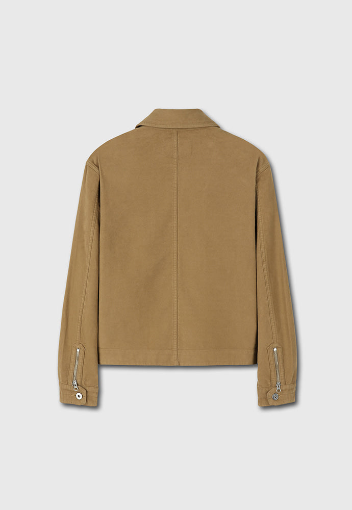 Tonywack - Garment-Washed Moleskin Zip Blouson Jacket (Washed Beige) product image 9 | TRAB K-Fashion Australia