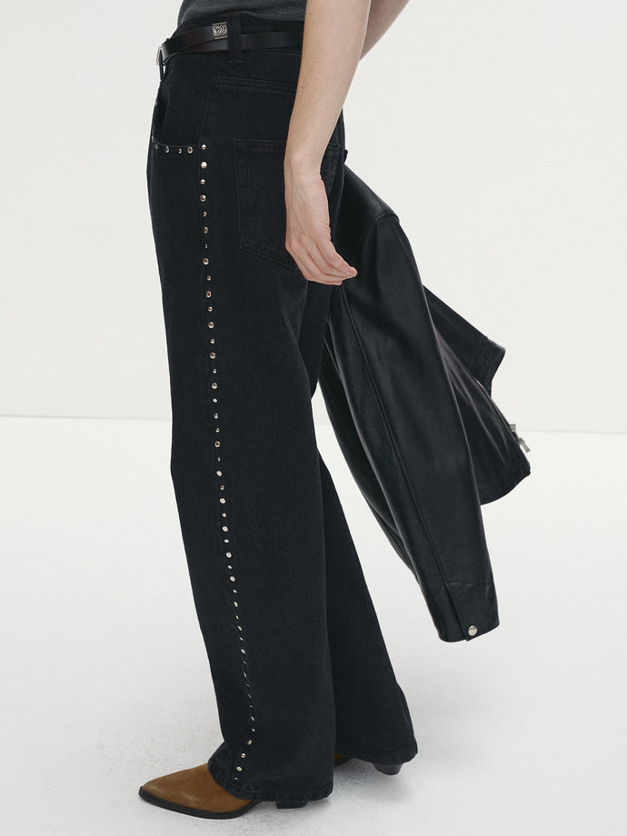 Tonywack - Metal Stud Straight-Leg Denim Jeans (Faded Black) product image 6 | TRAB K-Fashion Australia