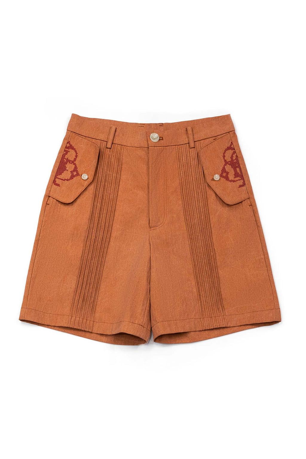 Ioedle - Vertical City Pintuck Shorts (Orange) product image 2 | TRAB K-Fashion Australia