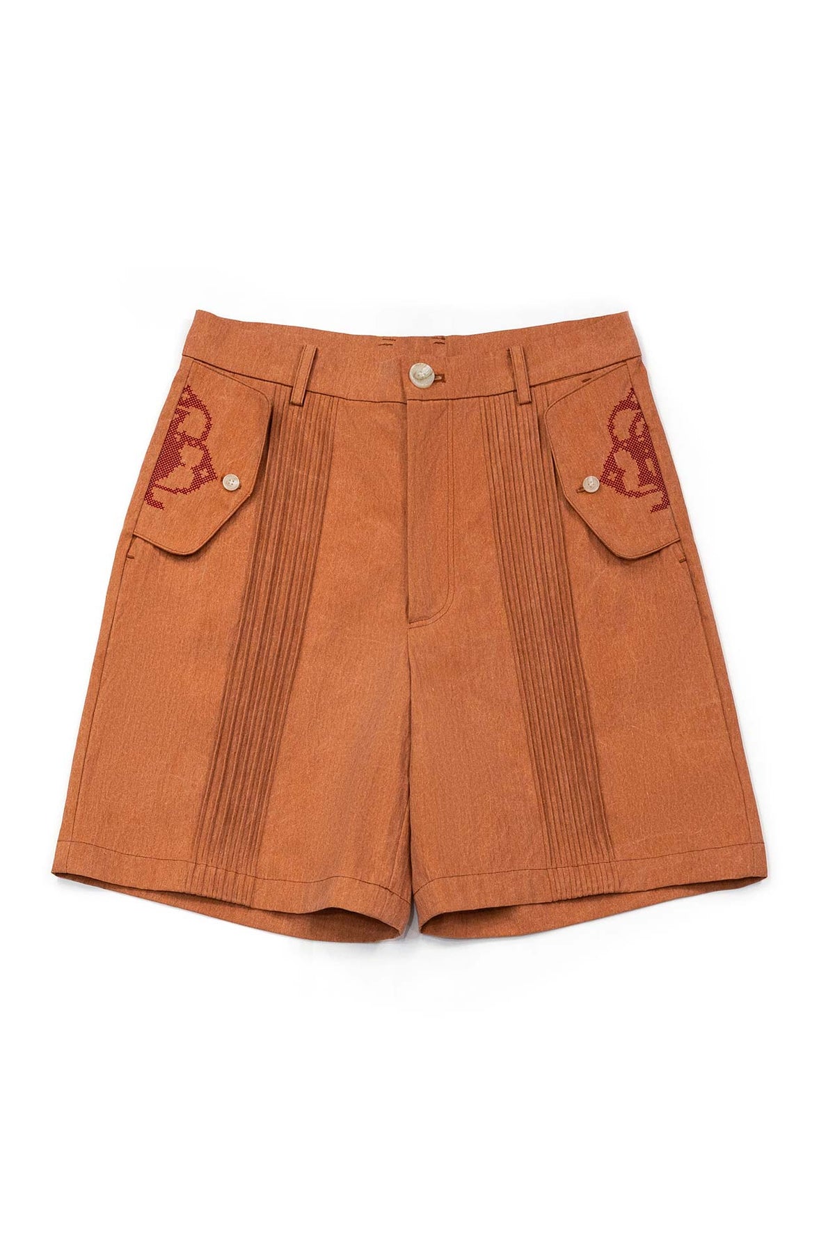 Ioedle - Vertical City Pintuck Shorts (Orange) product image 2 | TRAB K-Fashion Australia