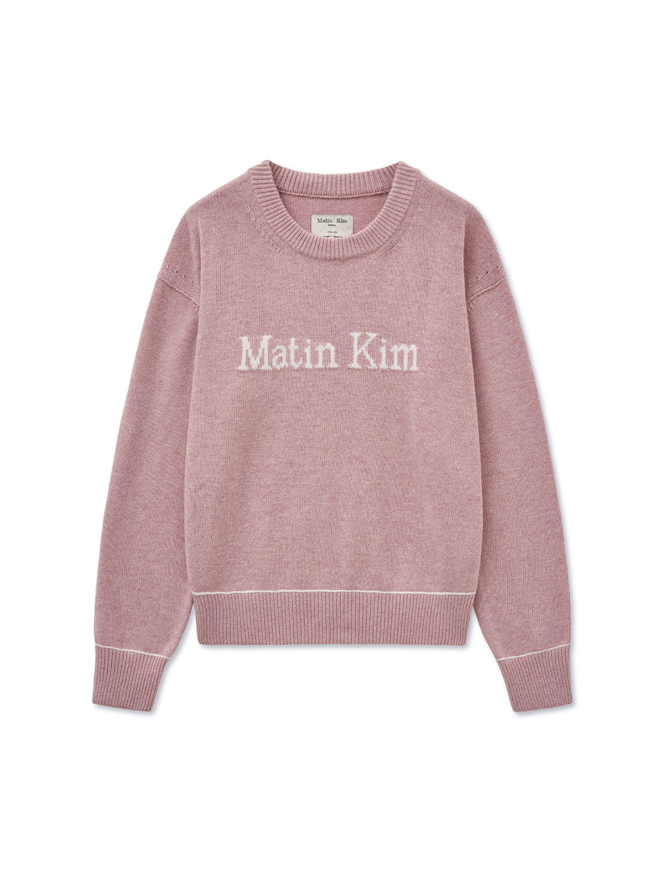Matin Kim - Color Trim Line Logo Pullover (Light Blue) product image 16 | TRAB K-Fashion Australia