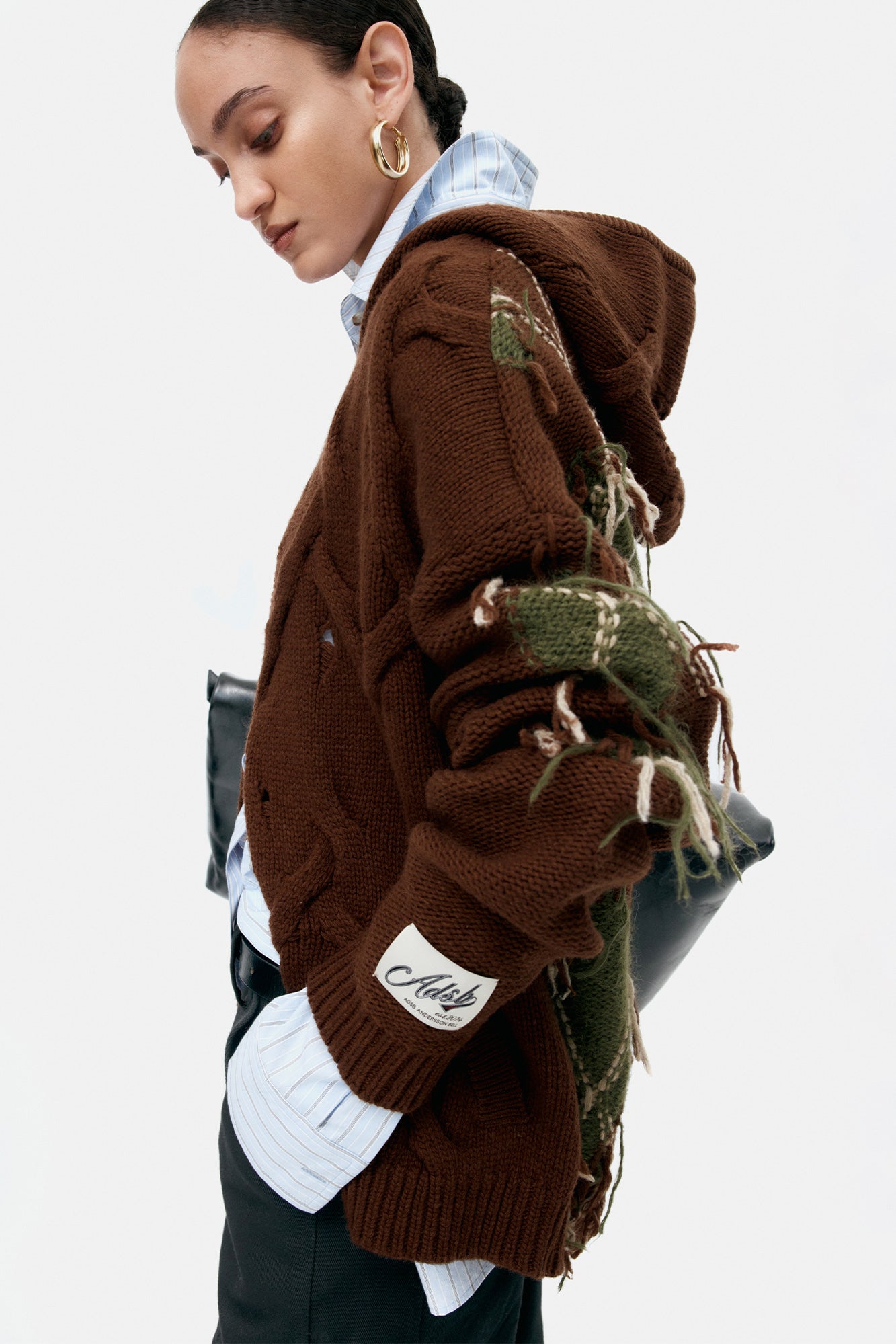 Andersson Bell - Unisex Argyle Fisherman Hood Zip-Up (Brown) product image 10 | TRAB K-Fashion Australia