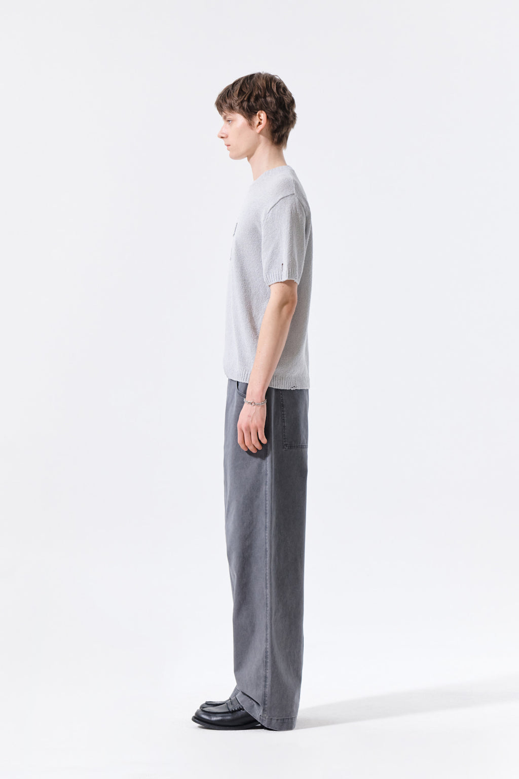 Matin Kim - Half Sleeve Logo Pullover (Light Grey) product image 6 | TRAB K-Fashion Australia