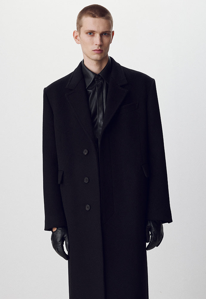 Tonywack - Wool And Cashmere Tailored Single Coat (Black) product image 6 | TRAB K-Fashion Australia