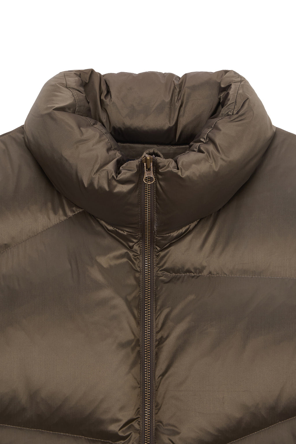 Matin Kim - Unbalance Quilted Down Vest (Khaki Brown) product image 3 | TRAB K-Fashion Australia