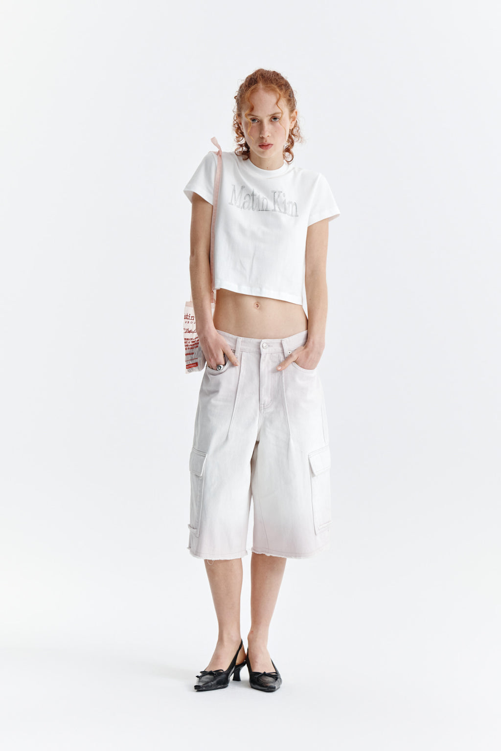 Matin Kim - Pattern Artwork Logo Crop Top (White) product image 9 | TRAB K-Fashion Australia