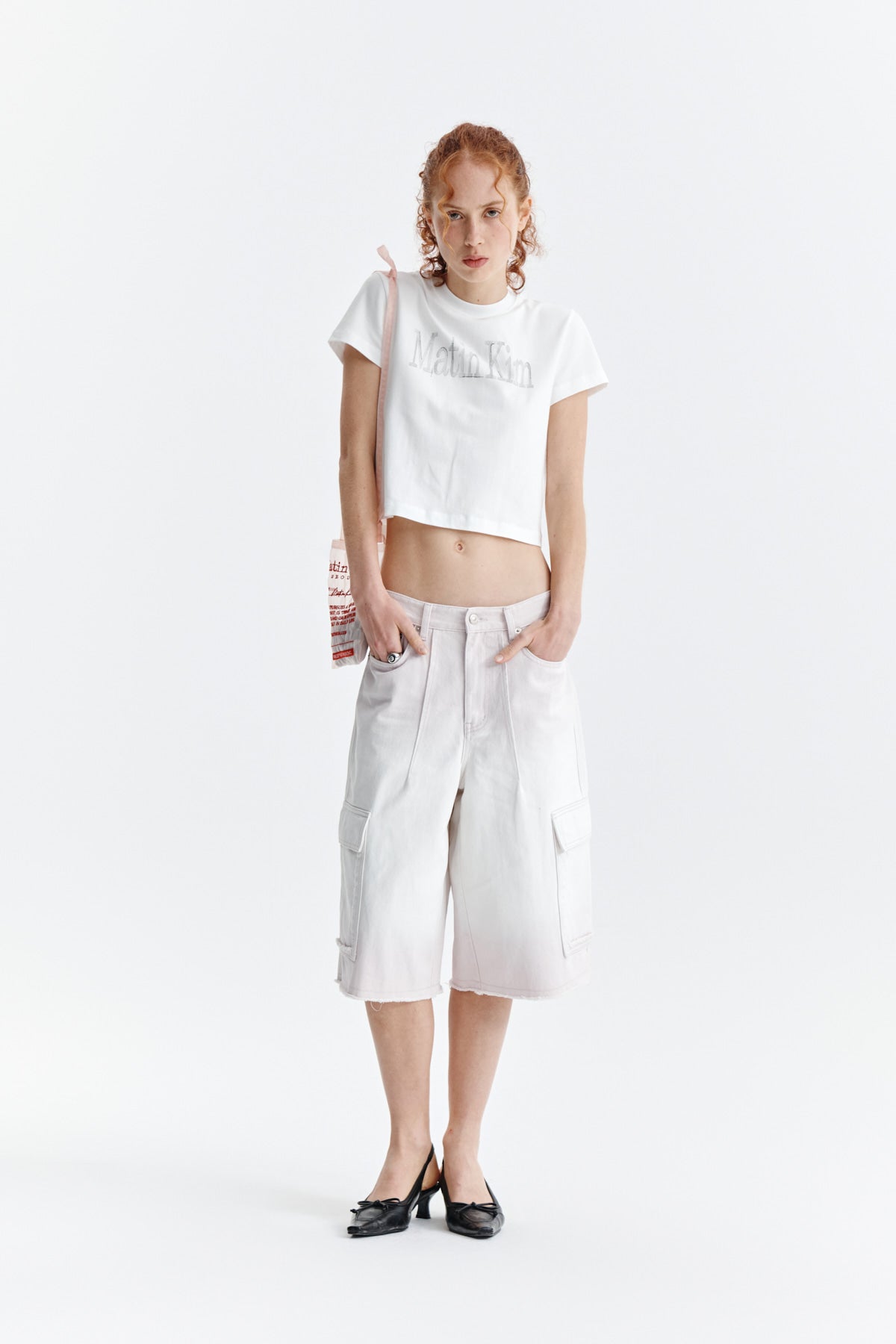 Matin Kim - Pattern Artwork Logo Crop Top (White) product image 9 | TRAB K-Fashion Australia