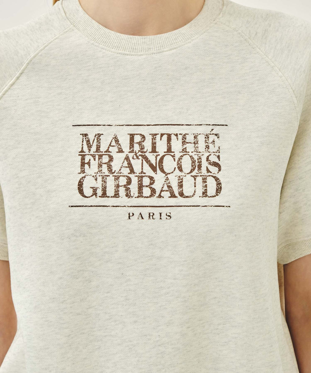 Marithe & Francois Girbaud - Vintage Classic Logo Half Sweatshirt (Oatmeal) product image 4 | TRAB K-Fashion Australia