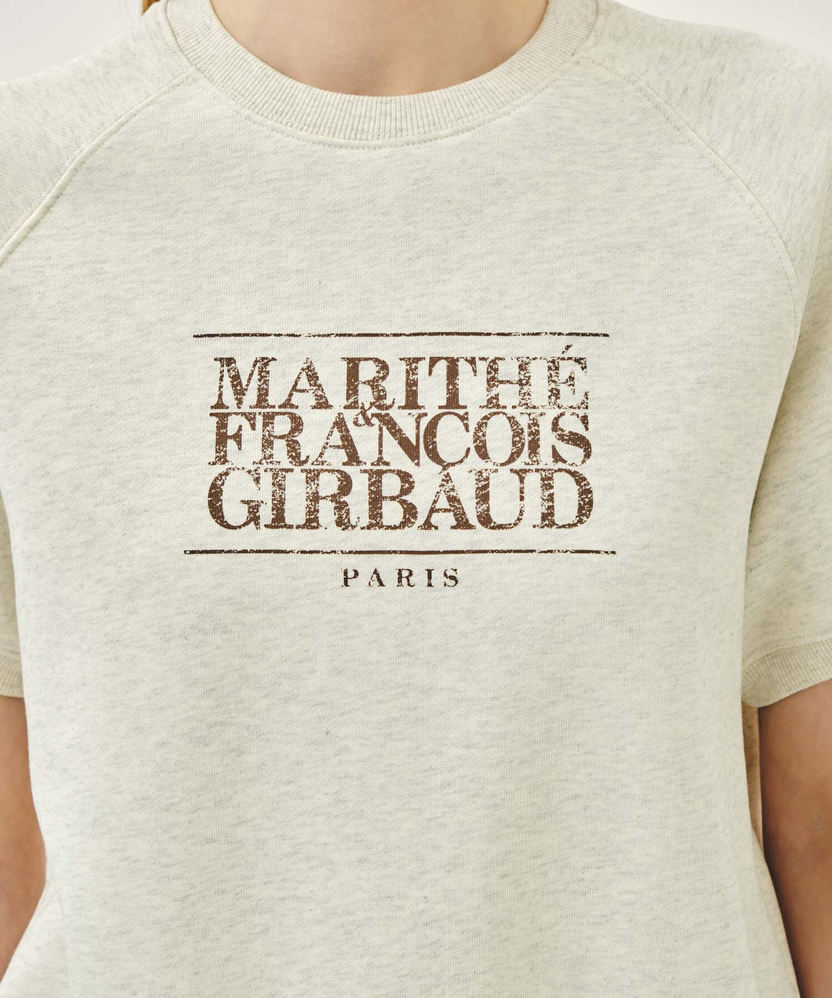 Marithe & Francois Girbaud - Vintage Classic Logo Half Sweatshirt (Oatmeal) product image 4 | TRAB K-Fashion Australia