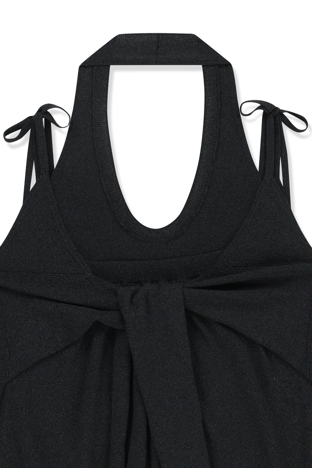 Matin Kim - Layered Tie Halter Neck Knit Top (Black) product image 4 | TRAB K-Fashion Australia