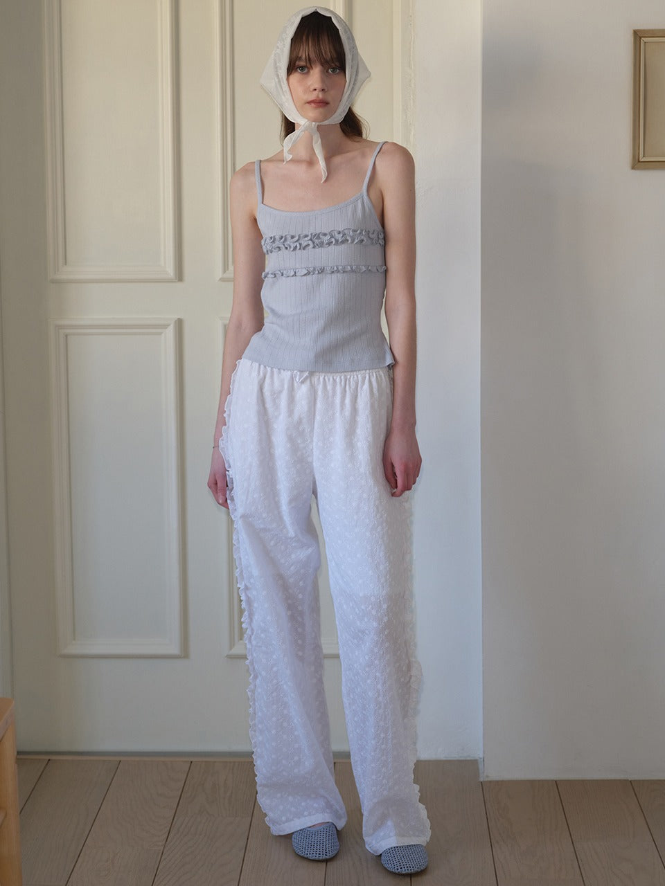 Margarin Fingers - Frill Eyelet Pants (White) product image 1 | TRAB K-Fashion Australia