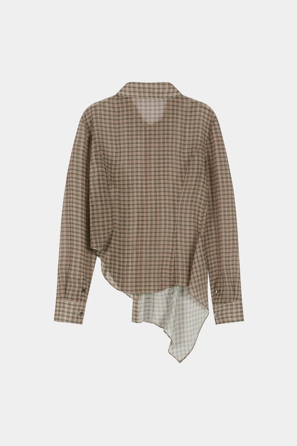 Andersson Bell - Asymmetric Studded Mesh Shirt (brown) (Brown) product image 8 | TRAB K-Fashion Australia