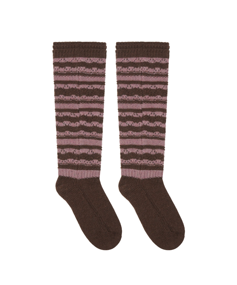 Coyseio - Striped Mori Knee Socks (Brown) product image 11 | TRAB K-Fashion Australia