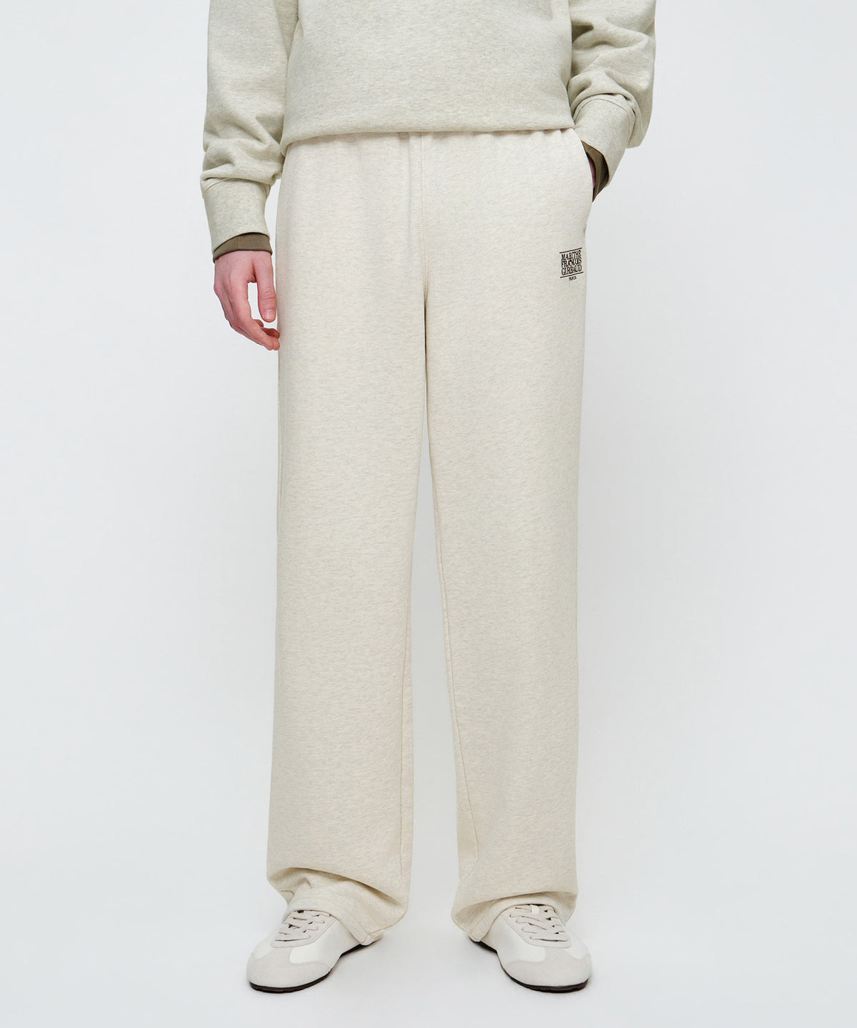 Marithe & Francois Girbaud - Classic Logo Sweat Pants (Oatmeal) product image 1 | TRAB K-Fashion Australia