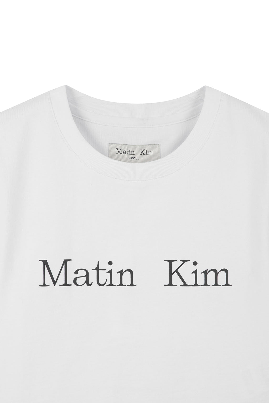 Matin Kim - [Pre-Order – Ships June 19] Matin Kim Logo Crop Top (White) product image 3 | TRAB K-Fashion Australia