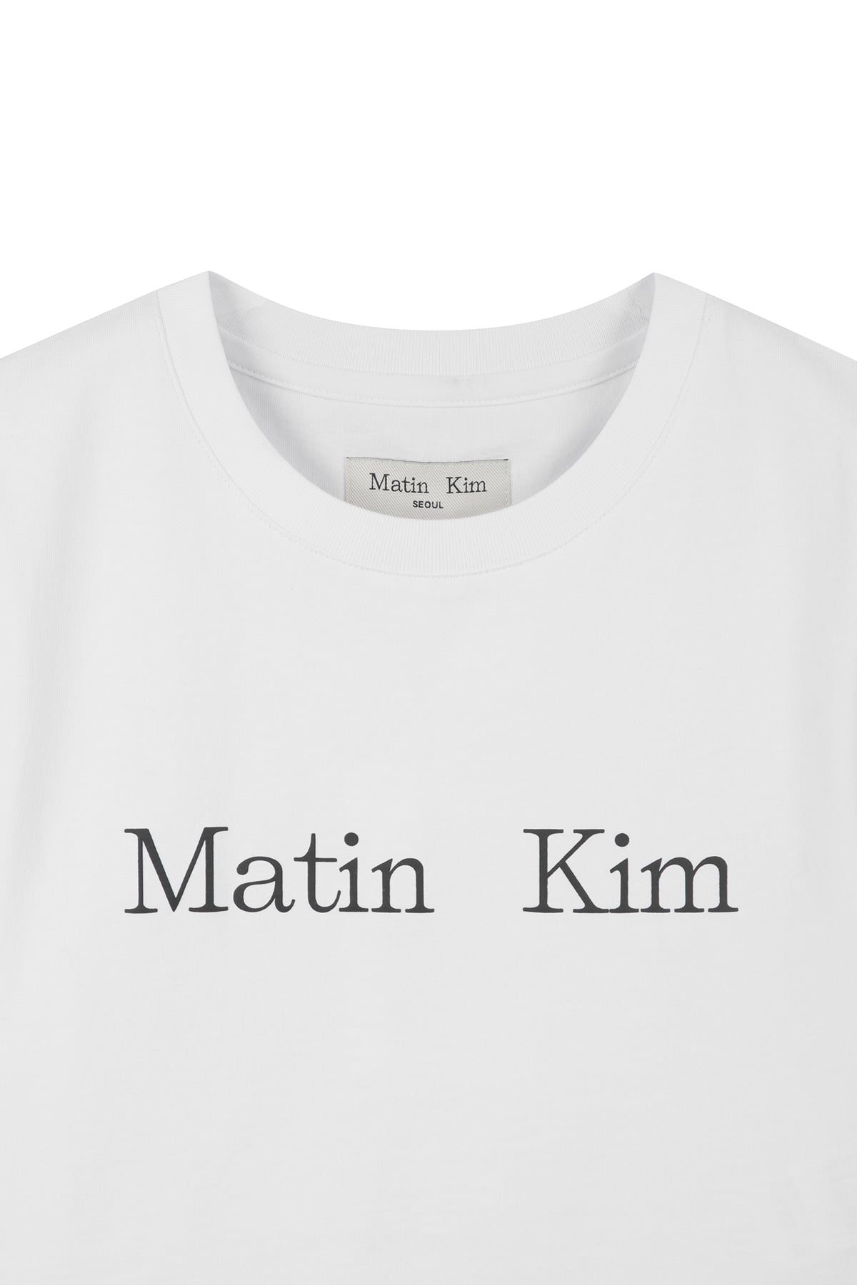 Matin Kim - [Pre-Order – Ships June 19] Matin Kim Logo Crop Top (White) product image 3 | TRAB K-Fashion Australia