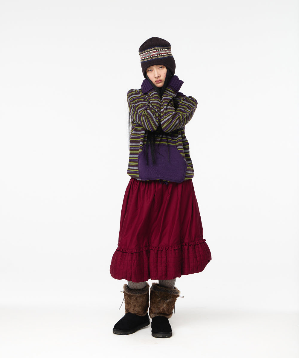 Coyseio - Stripe Knit Hoodie (Purple) product image 4 | TRAB K-Fashion Australia