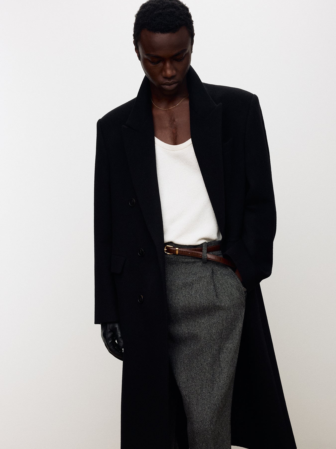 Tonywack - Wool And Cashmere Double-Breasted Coat (Black) product image 5 | TRAB K-Fashion Australia