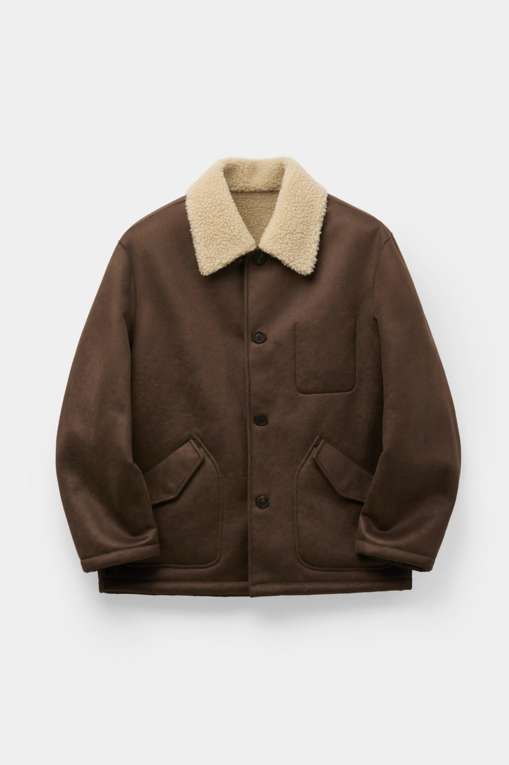 Coor - Linking Binding Fake Shearling Half Coat (Brown) product image 1 | TRAB K-Fashion Australia