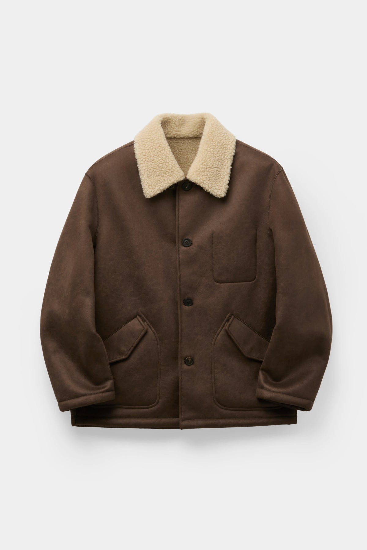 Coor - Linking Binding Fake Shearling Half Coat (Brown) product image 1 | TRAB K-Fashion Australia